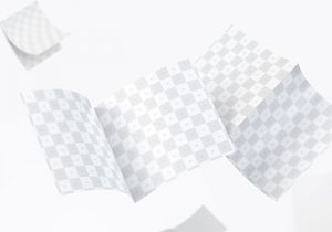 FREE Square Bi Fold Brochure Mockup, Floating 3K