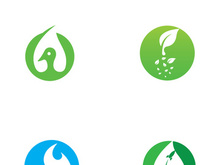 Natural green leaf logo design.