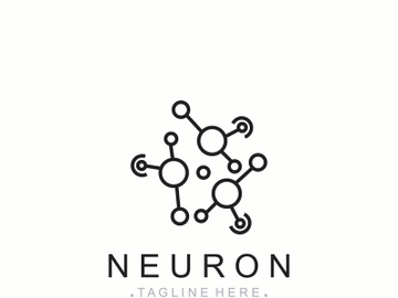 Neuron logo or nerve cell healthy abstract molecule design template preview picture