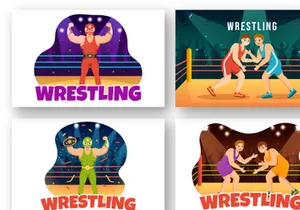 9 Wrestling Sport Illustration