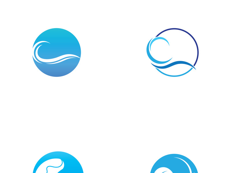 Ocean water wave wave logo design.