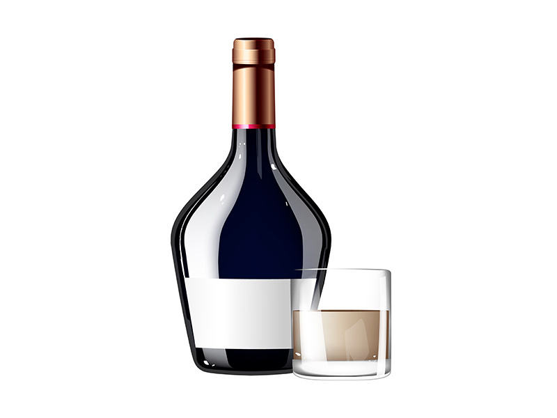 Premium brandy realistic product vector design