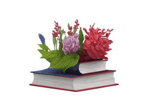 Vector Illustration Books decorated by flowers