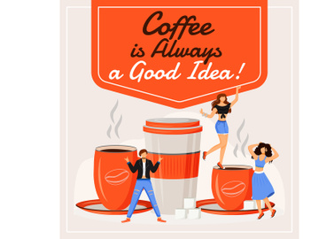 Coffee is always a good idea social media post mockup preview picture