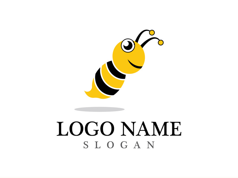 Bee logo vector icon illustration design