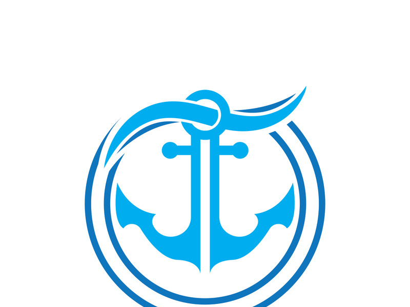 Anchor logo icon boat ship marine navy design vector