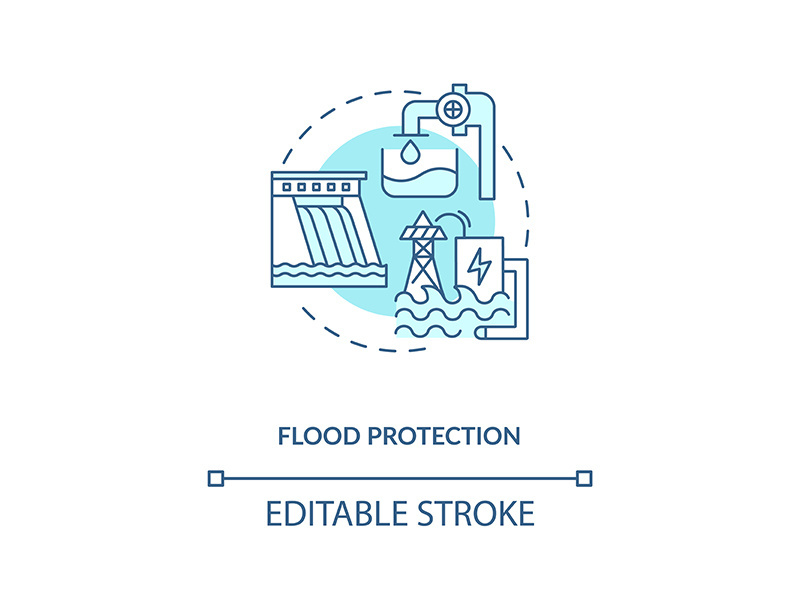 Flood protection concept icon