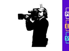 A person holding a video camera and recording