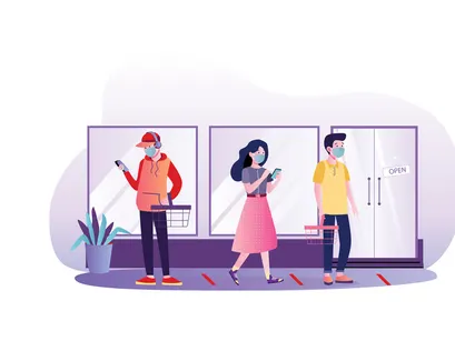 M105_People wearing mask Illustrations