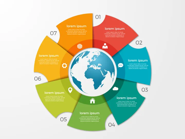 Circle Charts for Infographics 6 Set