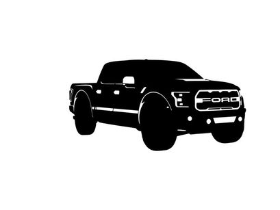Silhouette of a ford f 150 pickup truck on a white background