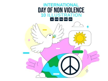 10 International Day of Non Violence Illustration preview picture