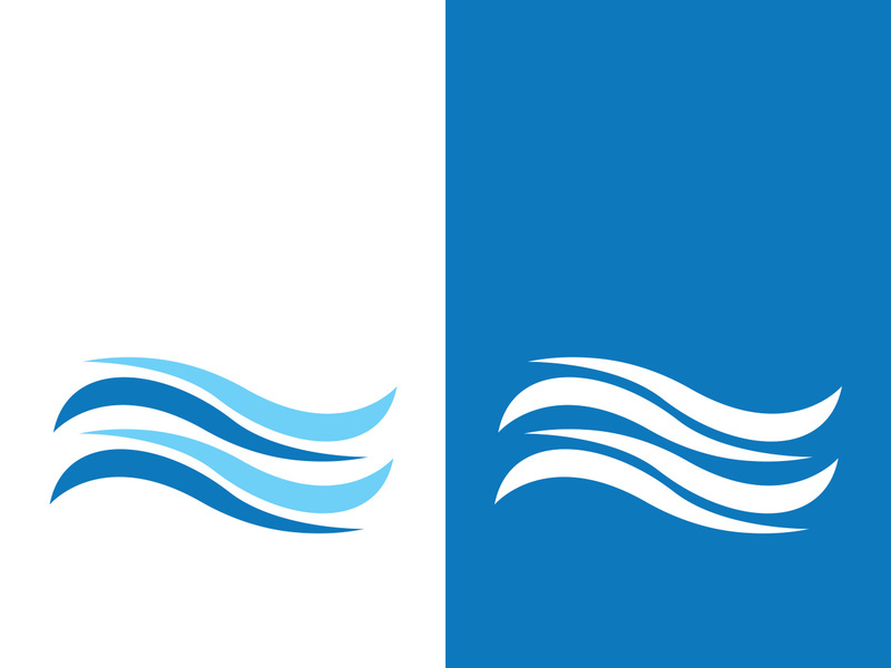 Wave beach vector illustration design logo