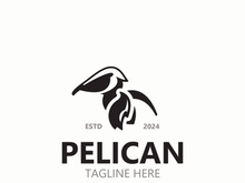 Pelican bird silhoutte vintage logo vector illustration template icon graphic design