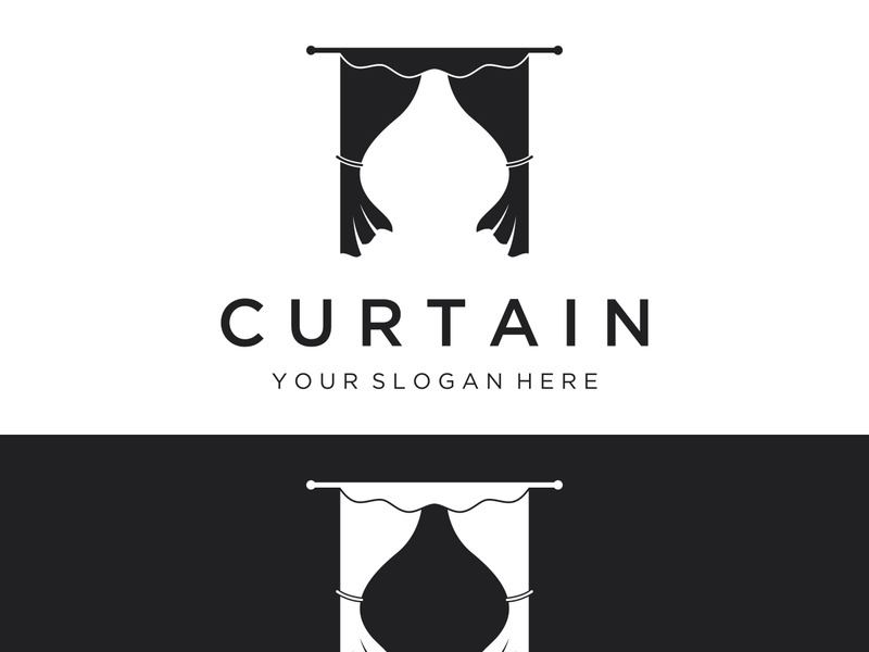 Creative luxury curtain or curtain logo for Theatre, home,hotel and apartment.