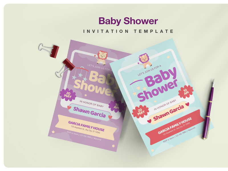 Baby Shower Invitation Portrait