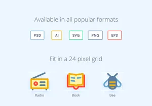 300 Colorful Icons