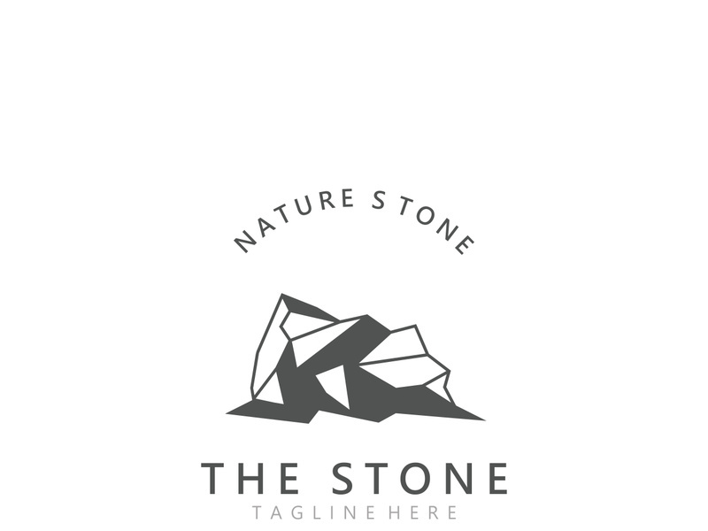 Stone logo template design simple elegant product brand natural element