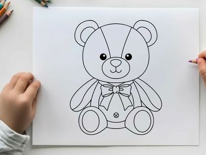 Cute teddy bear with bow tie vector illustration flat design