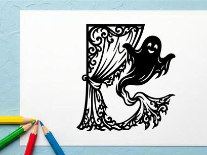 Hantu Hiasan dengan Tirai dan Bingkai Berornamen