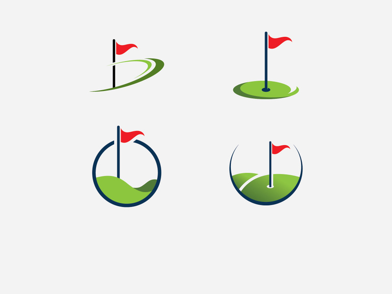 Golf logo vector icon stock illustration