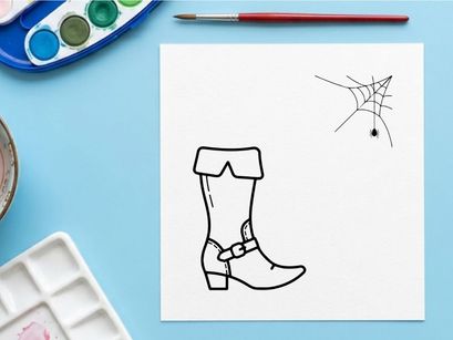 Line art illustration of a single women's ankle boot. Minimalist flat vector shoe design for fashion templates and product mockups.