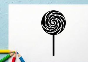 Black and White Spiral Lollipop Close-Up for Advertising and Design