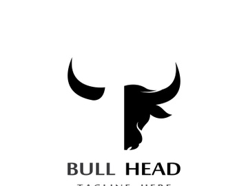 Retro vintage bull head horns logo design. preview picture