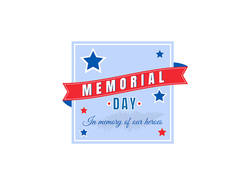 War Memorial Day flat color vector badge