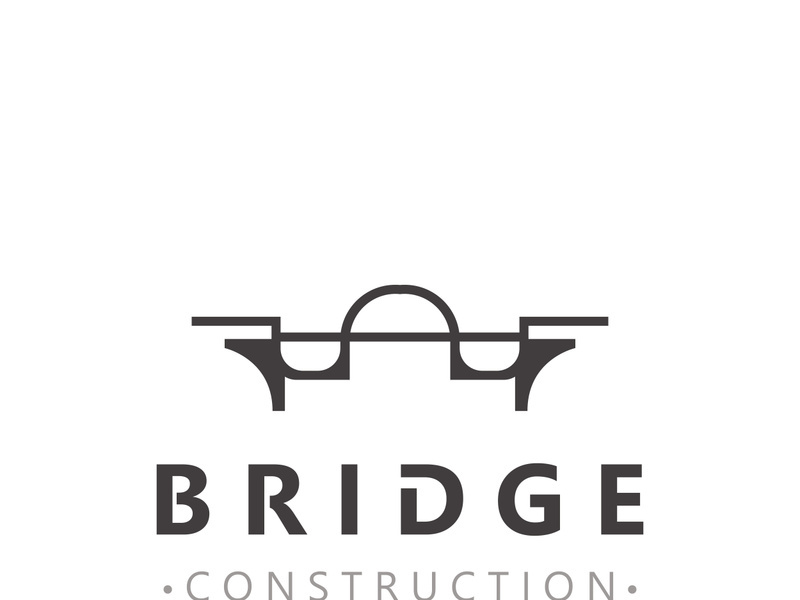 Minimalist Bridge logo suitable for building and construction workers vector design