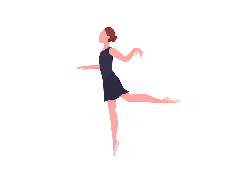 Ballerina flat color vector faceless character