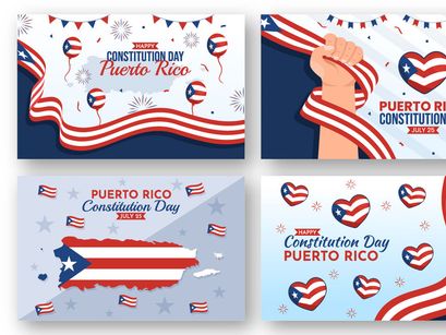 12 Happy Puerto Rico Constitution Day Illustration