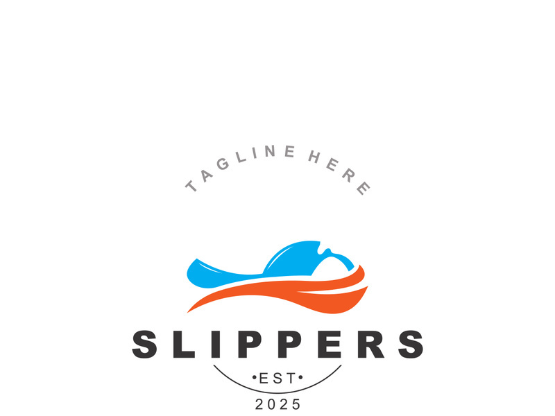 Slippers Logo creative Design vintage Concept Illustration Symbol Icon