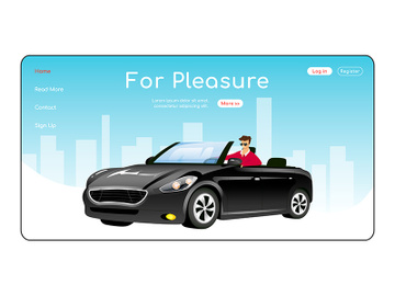 For pleasure landing page flat color vector template preview picture