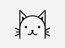 cute cat head cartoon logo cat head Good for cat care related products