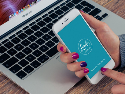 Mockup template: Woman With iPhone