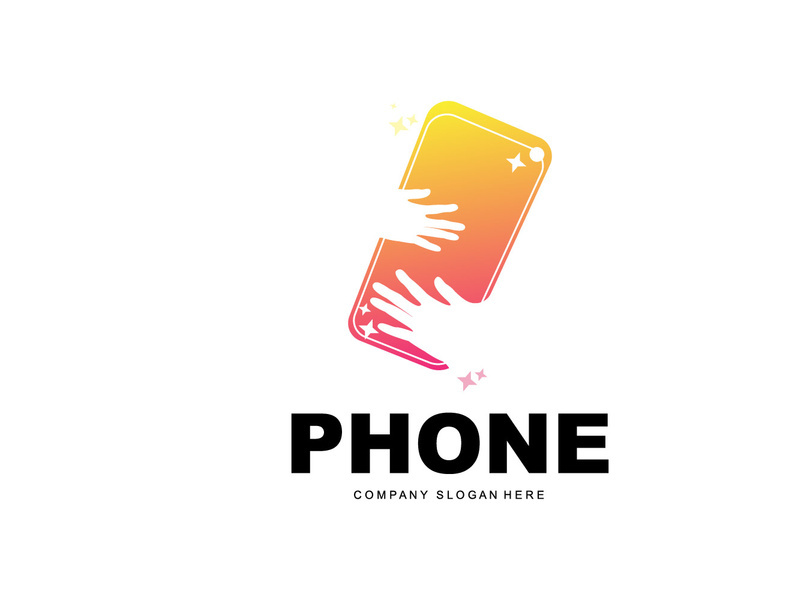 Smartphone Logo, Communication Electronics Vector, Modern Phone Design, For Company Brand Symbol