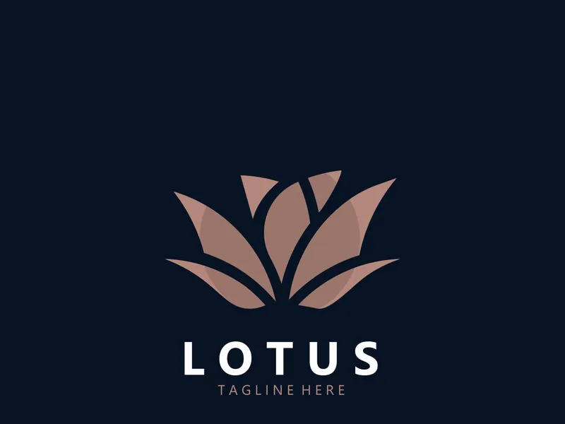 Lotus flower minimalist design, elegance Lotus flower logo template