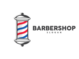 Barbershop Logo, Scissors Vector, Retro Vintage Minimalist preview picture