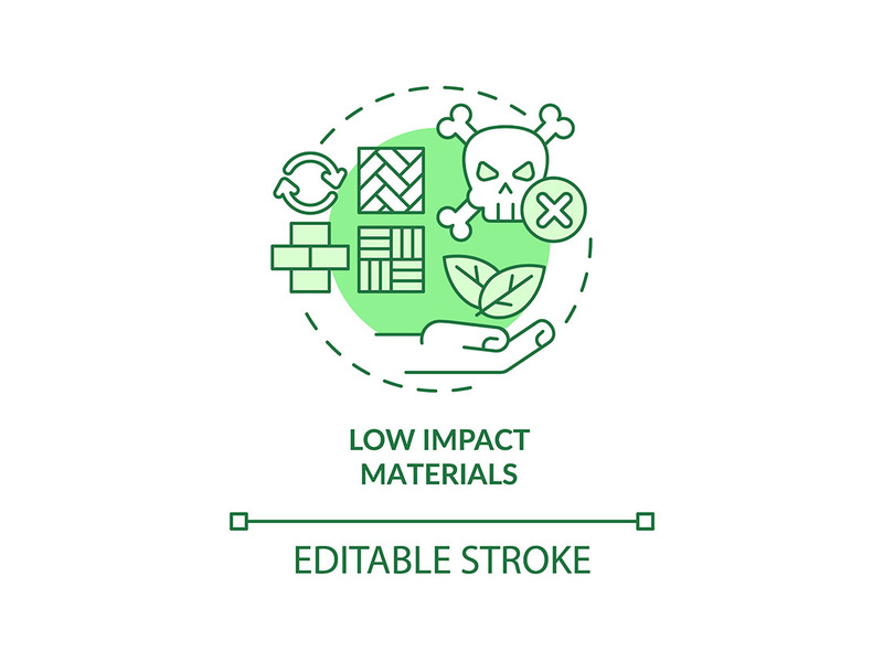 Low impact materials green concept icon