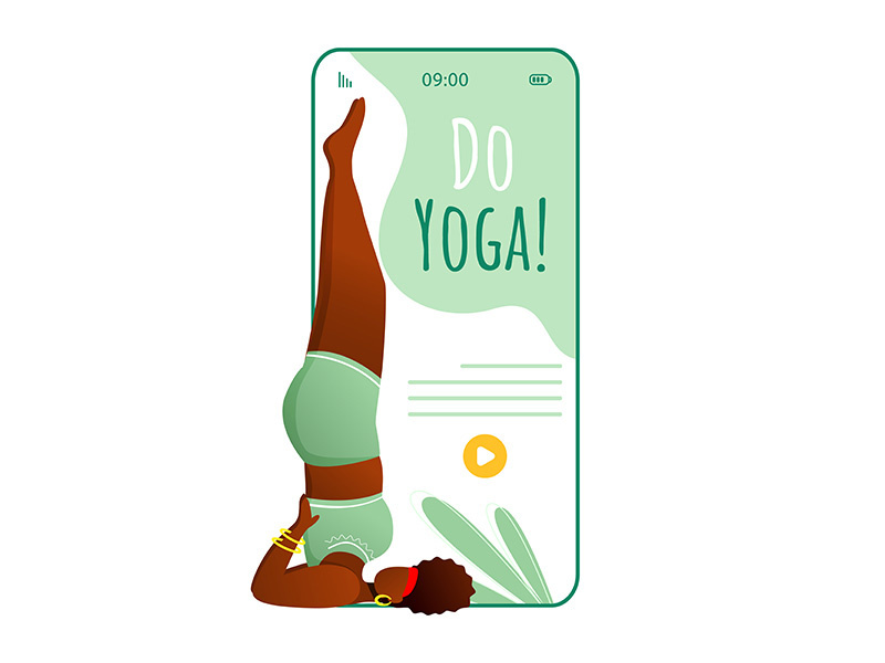Do yoga smartphone interface vector template
