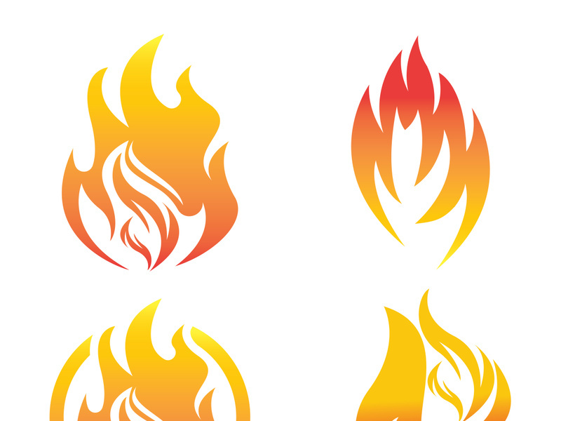 Fire logo design illustration and fire symbol icon vector