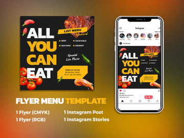 Square Food Flayer & Instagram Template preview picture