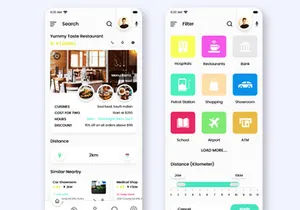 Nearby Shops and Services mobile app UI Kit