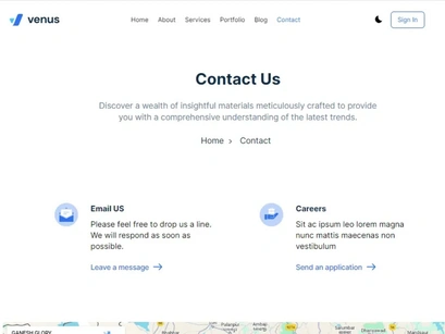 Venus Free Next.js Website Template
