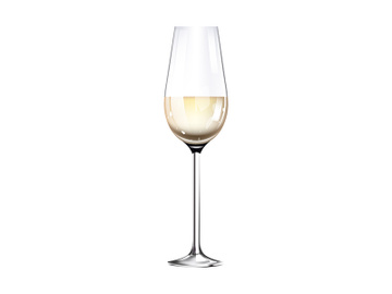 Wineglass with gold alcohol on bottom realistic vector illustration preview picture