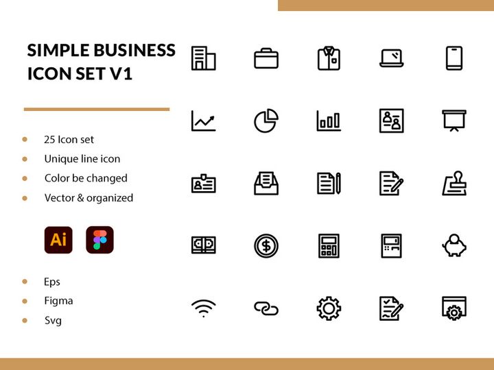 Simple Business Icon Set V1