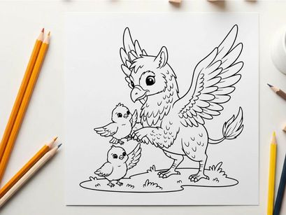 Mother bird feeding chicks nest vector illustration flat design