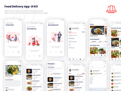 Freebie Food Delivery UI Kit
