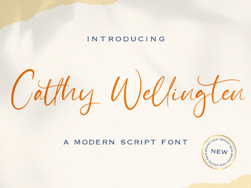 Catthy Wellingten - Modern Script Font preview picture